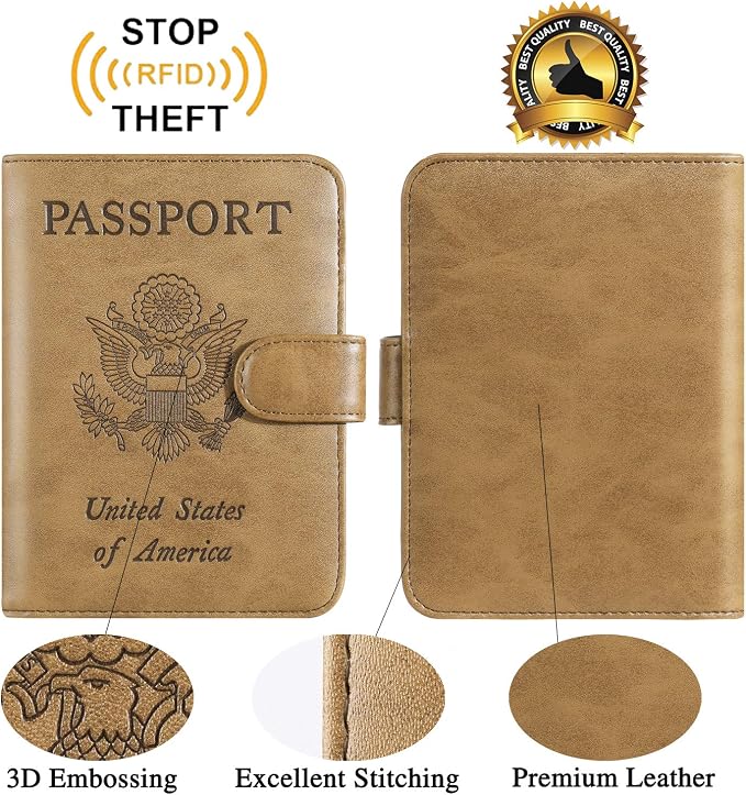 Passport Holder Cover Wallet RFID Blocking Leather Card Case Travel Accessories - Image 2