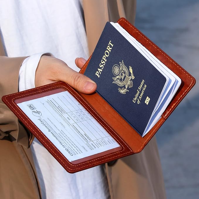 TIGARI Passport Holder for Travel Women Men, PU Leather Passport Wallet Cover - Image 3