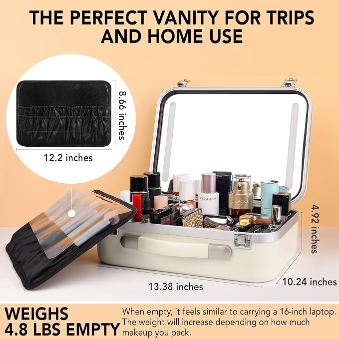 Lighted Makeup Case with Mirror - Image 3