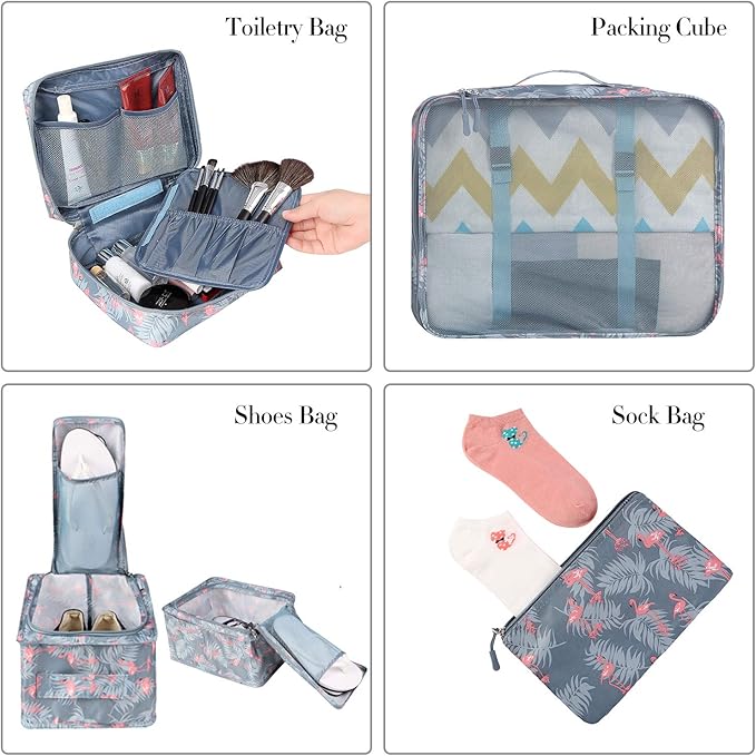 BAGAIL 8 Set Packing Cubes Luggage Packing Organizers - Image 3