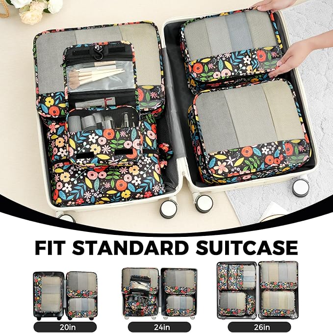 BAGAIL 9 Set Packing Cubes Luggage Packing Organizers - Image 7