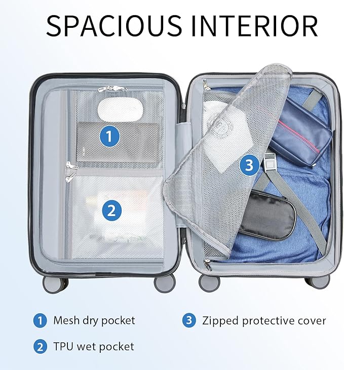 KROSER Hardside Expandable Carry On Luggage - Image 3