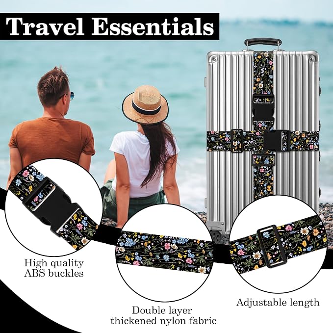 2 Pack Wildflower Luggage Straps - Image 4