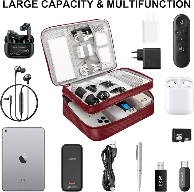 Electronic Organizer Travel Case, Travel Cord Organizer Case Portable - Image 6