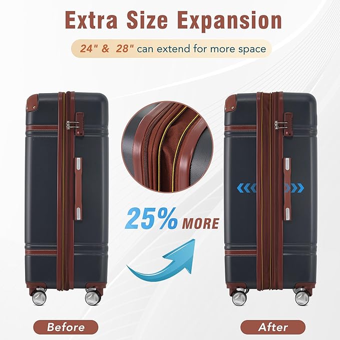 Merax Suitcase Set 24 inches Expandable Luggage - Image 7