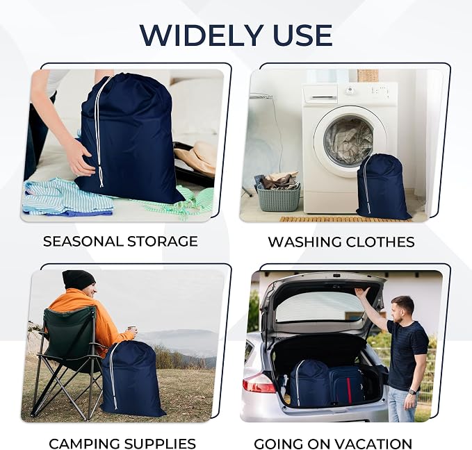Laundry Bag with Locking Closure Drawstring – Extra Large Heavy Duty 100% Nylon - Image 4