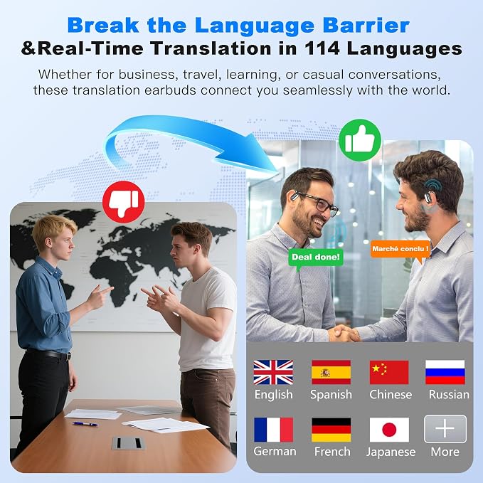AI Translation Earbuds Real Time, 3-in-1 Translator Earbuds 134 Languages & - Image 2