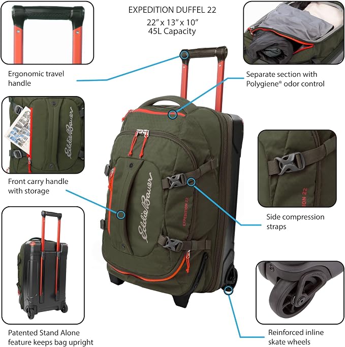 Eddie Bauer Expedition Rolling Duffel Bag - Image 2