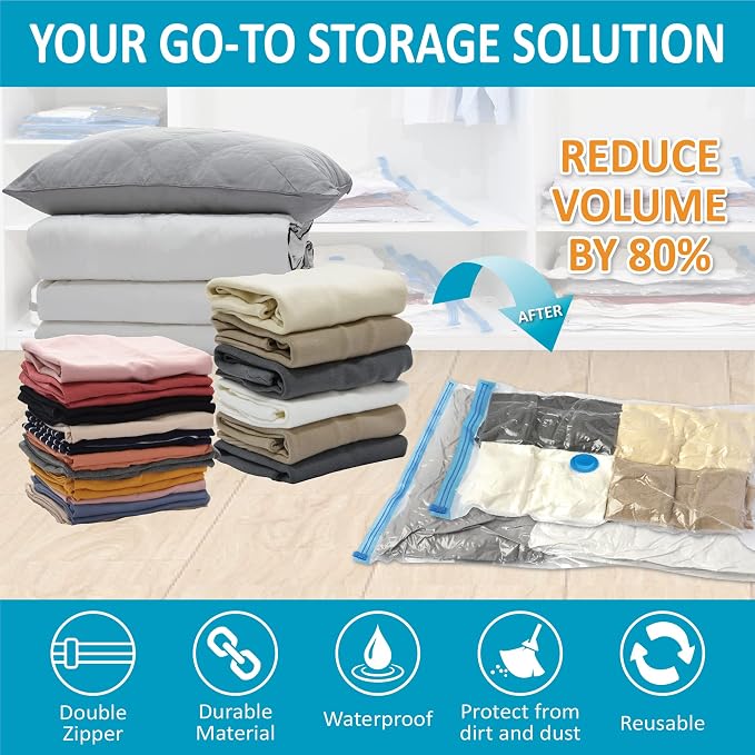 10 Pack Vacuum Storage Bags, Space Saver Bags Compression Storage Bags - Image 2