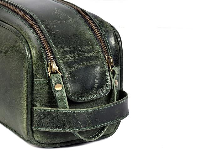 10" Premium Leather Toiletry Travel Pouch - Image 6