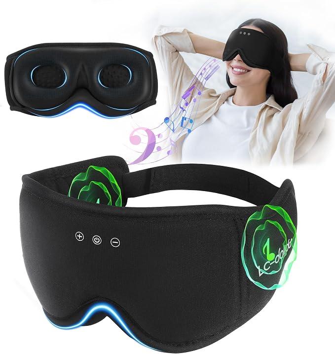 Sleep Mask with Headphones Bluetooth 5.4，LC-dolida 2025 New 3D Bluetooth Sleep by LC-dolida
