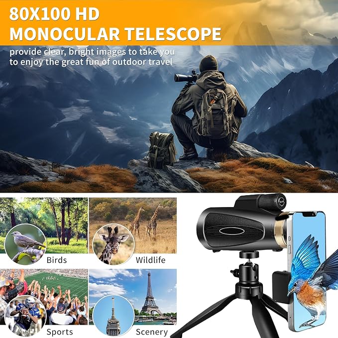 Monocular Telescope 80x100 HD Monoculars - Image 4