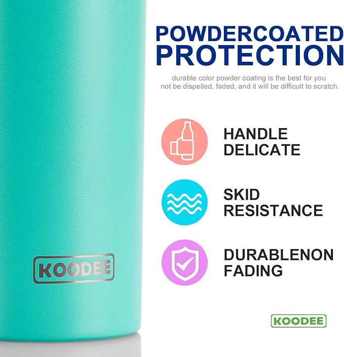 koodee 20 oz Tumbler with Lid and Straw -4 Pack Insulated Skinny Tumblers - Image 2