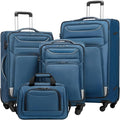 Coolife Luggage 4 Piece Set Suitcase Spinner TSA Lock Softshell lightweight by COOLIFE