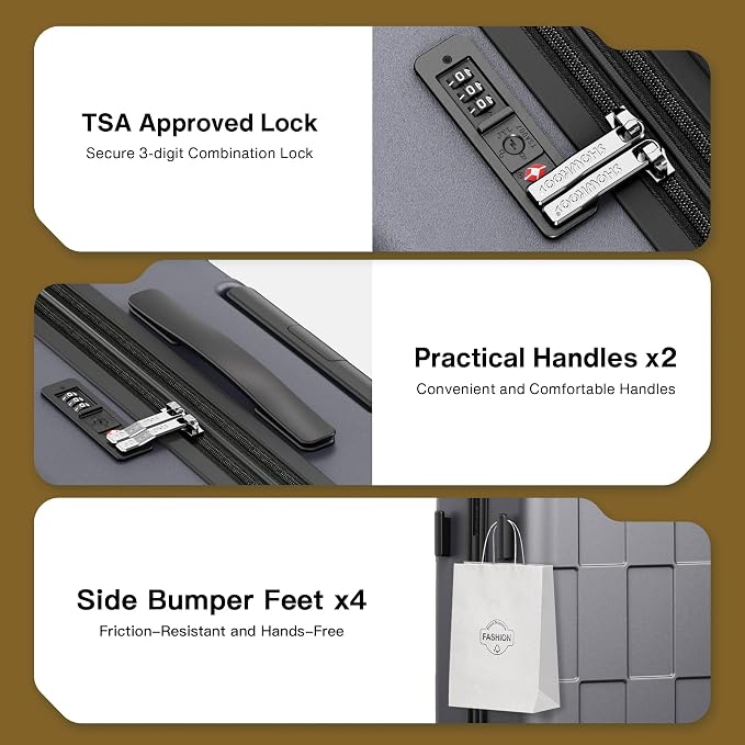 SHOWKOO Luggage Sets 2 Piece 20/28 Inch Hardside Expandable Lightweight PC - Image 7