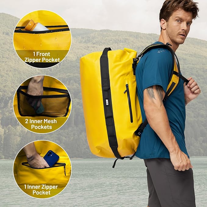 MIER Large Waterproof Duffel Bag Rolltop Dry Backpack Duffle Bags - Image 4