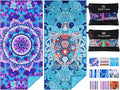 2 Pack Microfiber Oversized Lightweight Beach Towel 71"x32" Extra Thin Large by Qinqinamu