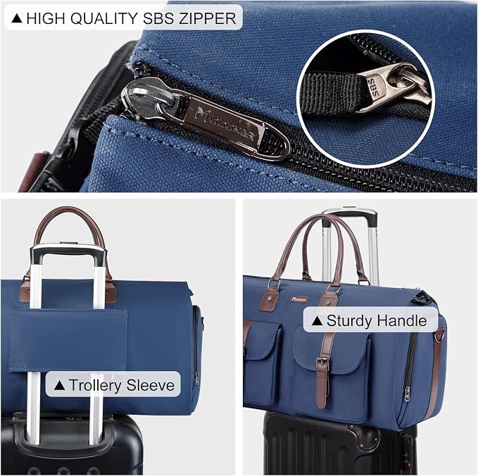 Modoker Garment Convertible Weekender Bag, Carry on Canvas Garment Duffle Bag - Image 5