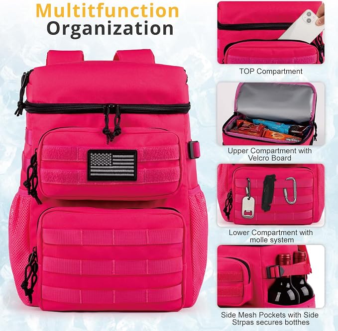 Tactical Backpack Cooler, Soft Lightweight Leakproof Cooler Backpack, Insulated - Image 6