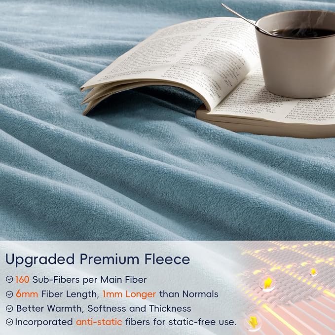 PHF Ultra Soft Fleece Blanket Twin Size, No Shed No Pilling Luxury Plush Cozy - Image 4