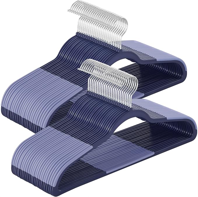 SONGMICS Clothes Hangers, Space-Saving, Dark Blue Ash and Light Blue Ash by SONGMICSbySONGMICSHOME