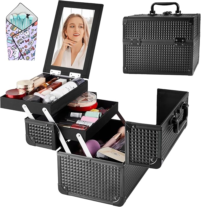 Makeup Train Case, Portable Makeup Case - Image 7