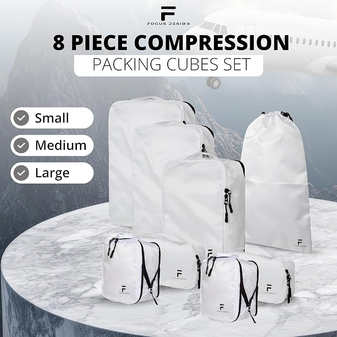 8 Piece Compression Packing Cubes Set - Image 2