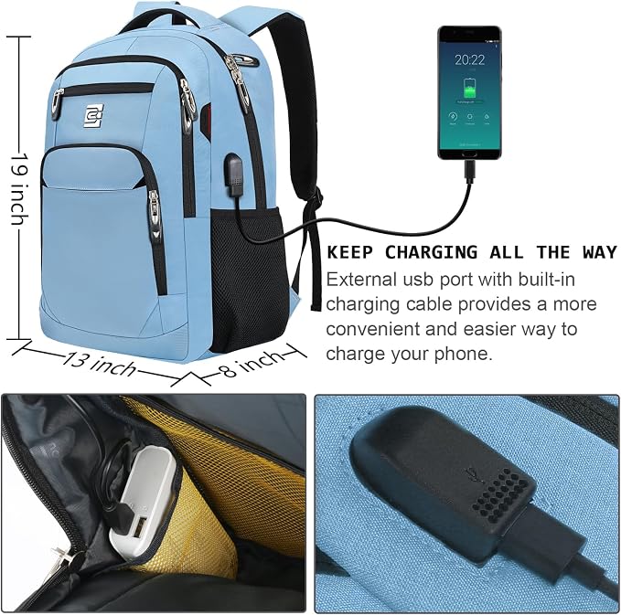 Laptop Backpack, Business Travel Anti Theft Slim Durable Laptops Backpack - Image 3