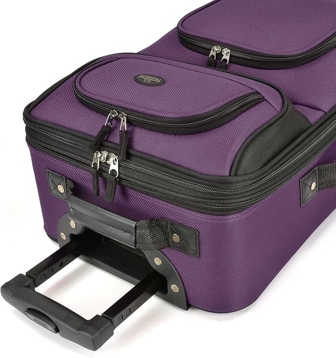 U.S. Traveler Lightweight Rolling 20" Carry On Luggage Softside Suitcase - Image 4