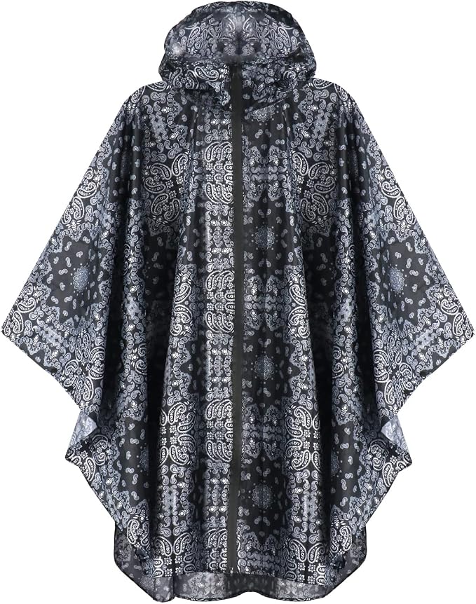 ANYOO Waterproof Rain Poncho Lightweight Reusable Hiking Hooded Coat Jacket - Image 6