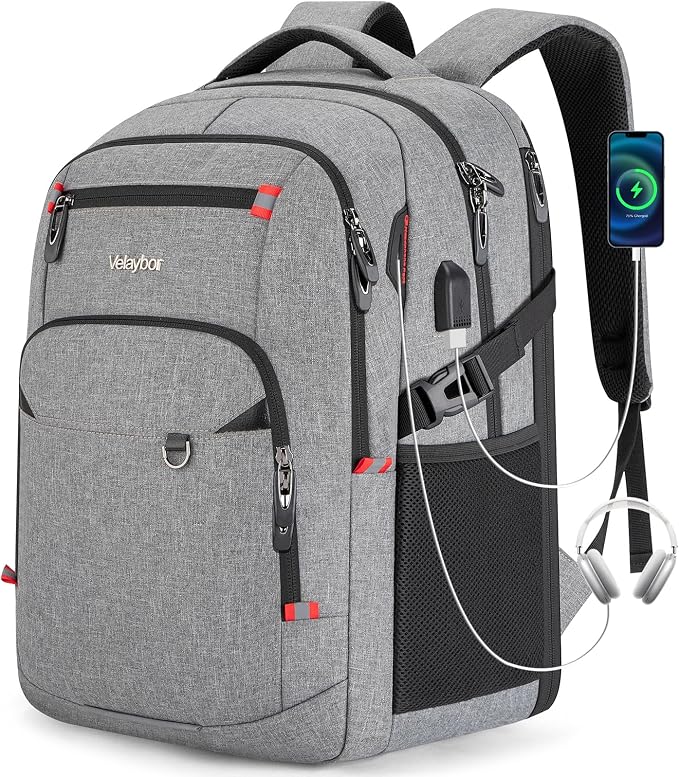 40L Expandable Laptop Backpack, Anti-thief Travel Backpack by Velaybor