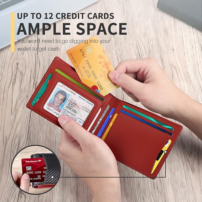 RUNBOX AirTag-Wallet-Mens-Slim-RFID Blocking Wallets Leather - Image 4