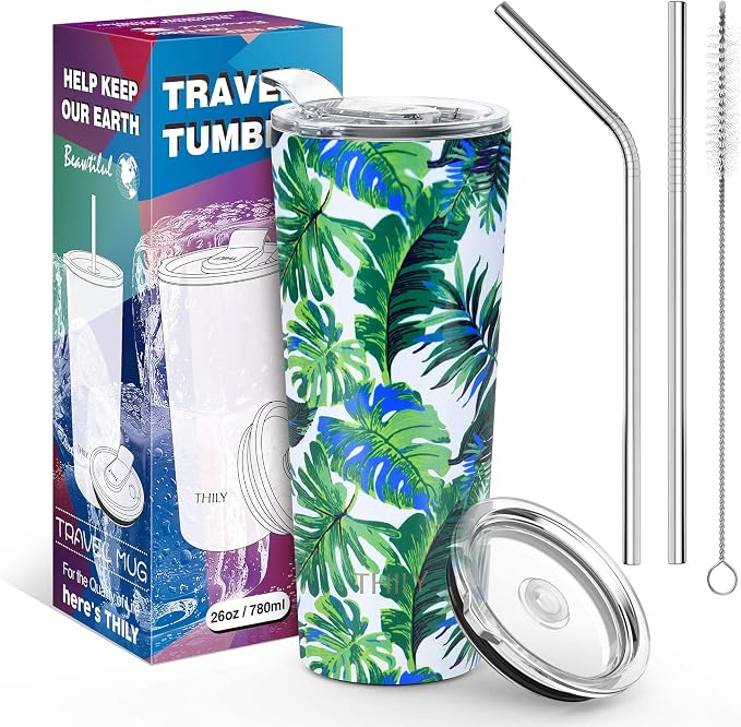 THILY Tumbler Stainless Steel Coffee Cup 26 oz Triple-Insulated Travel Mug - Image 5
