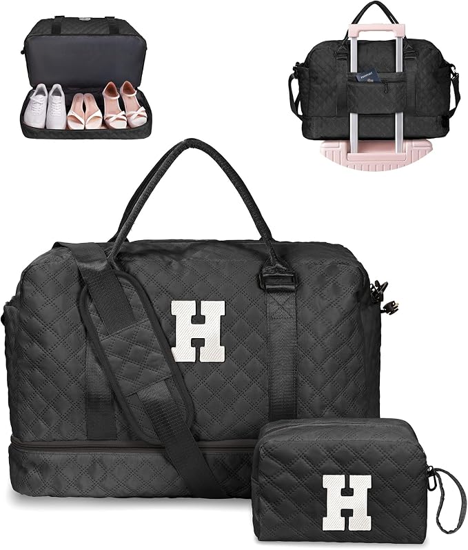 Gifts for Teen-Girls-Initial Duffle Bag by Vogewood