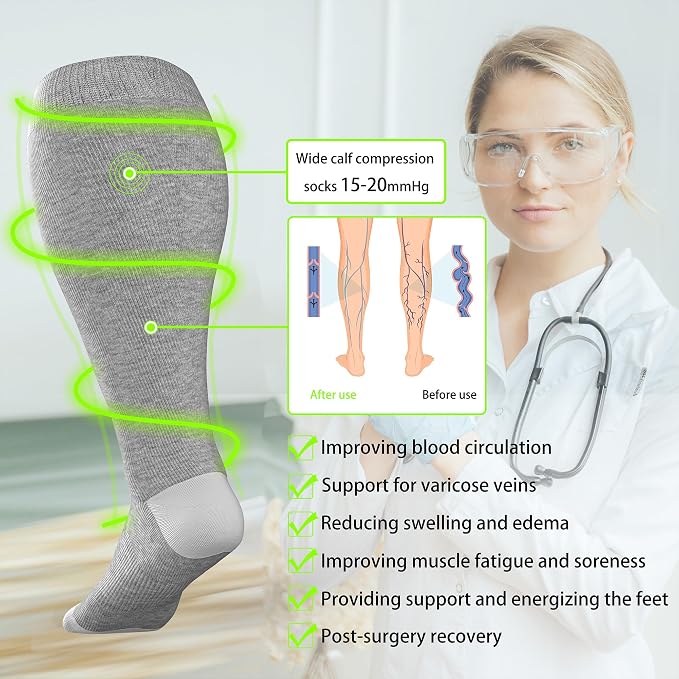 LEVSOX Wide Calf Compression Socks - Image 6