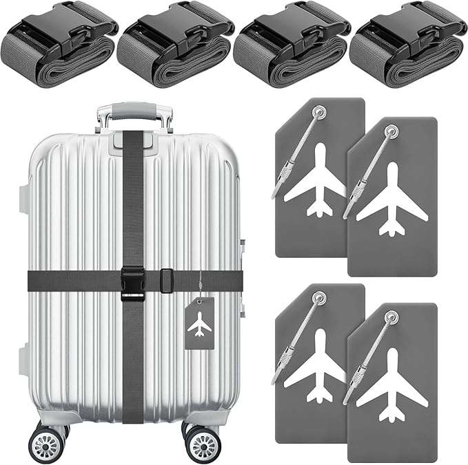 Weewooday 8 Pcs Luggage Straps Suitcase Tags Set by Weewooday