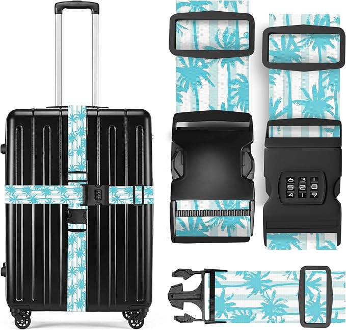 2 Pack Luggage Straps, Adjustable Cute Printing by ZSYTZL