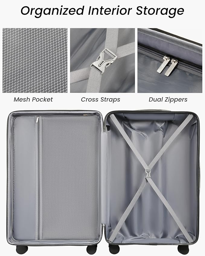 28 Inch Luggage, Expandable Hardside Large Checked Suitcases - Image 6