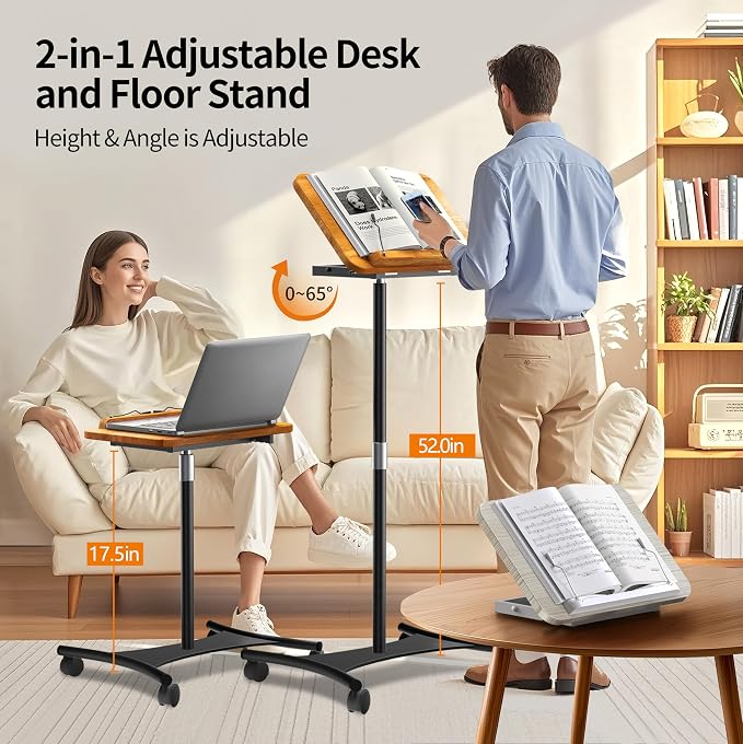 NAMON Laptop Floor Stand with Wheels - 2 in 1 Dual-use Floor & Desk Stand - Image 3
