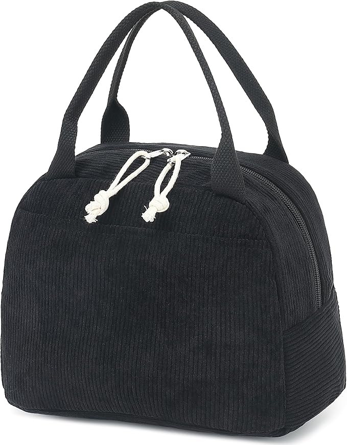 Bluboon Lunch Bag for Women Men Cute Corduroy Lunch Tote Bags Reusable by BLUBOON