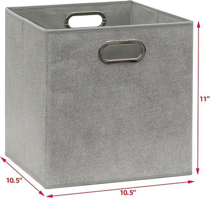 SIMPLE HOUSEWARE 11-Inch Collapsible Fabric Cube Storage Bin - Image 5