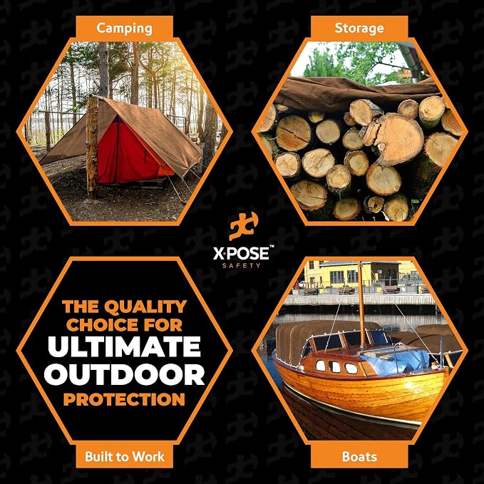 Multipurpose Protective Cover Brown Poly Tarp 10' x 15' - Image 7