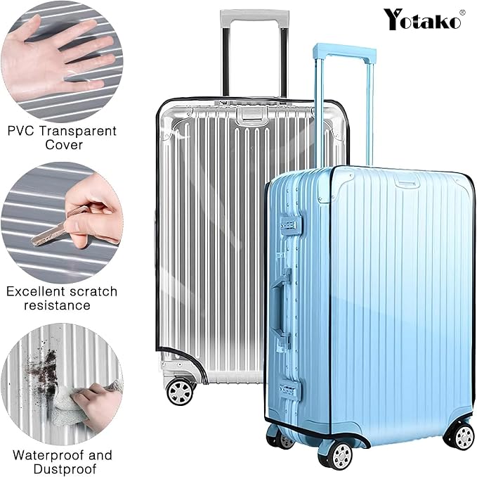 Yotako Clear PVC Suitcase Cover Protectors 20 Inch Luggage Cover - Image 4