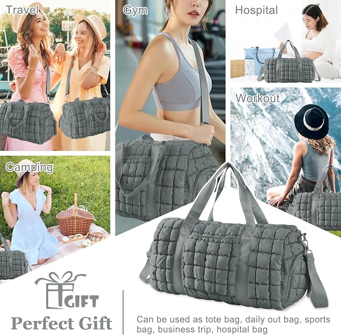 Quilted Travel Duffle Bag Gym Bag - Image 6