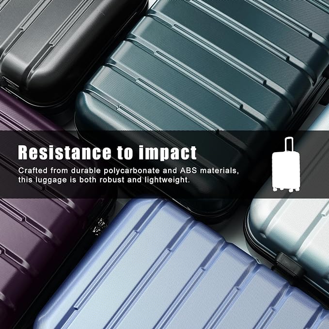Coolife Luggage Suitcase Carry-on Spinner TSA Lock USB Port Expandable - Image 6