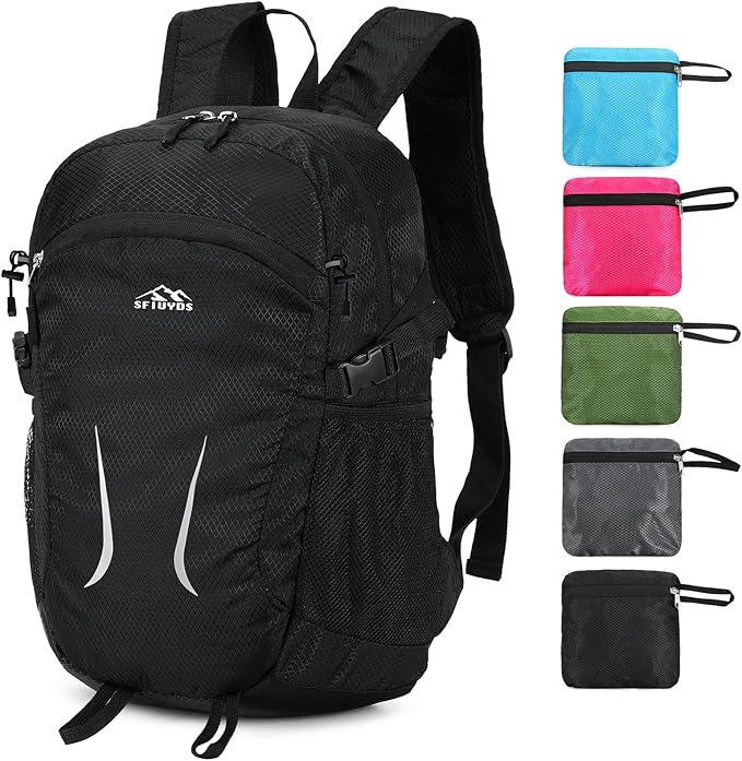 Large Hiking Daypack, 30L Water Resistant Hiking Backpack Packable Lightweight by SFIUYDS
