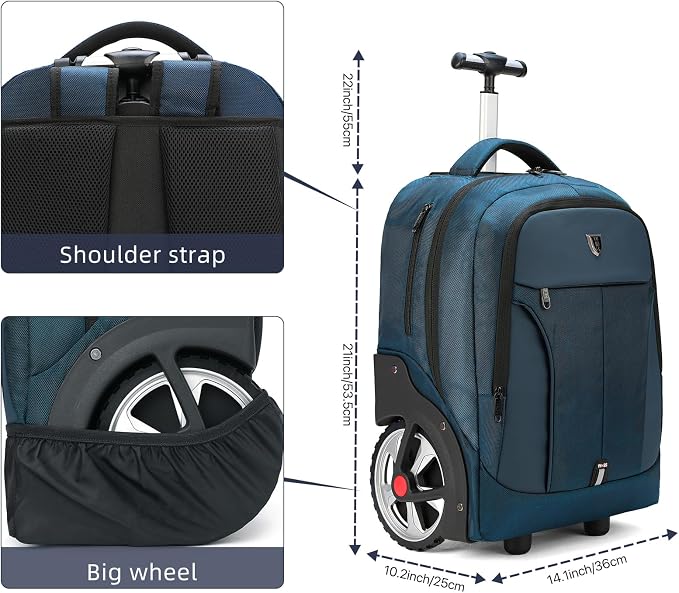 Rolling Backpack, Waterproof Backpack - Image 4