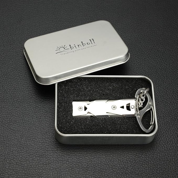 Whistle Emergency Whistles Keychain Rape Whistle Stainless Steel High Decibel - Image 6