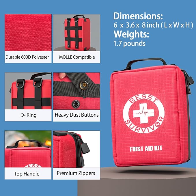 Premium First Aid Kit with Labelled Compartments, Emergency Survival Kit - Image 5