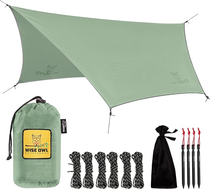 Wise Owl Outfitters Hammock Rain Fly – Waterproof Camping Tarp Cover by WiseOwlOutfitters